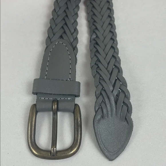 Vintage Belt Braided Leather Gray - Picture 1 of 10